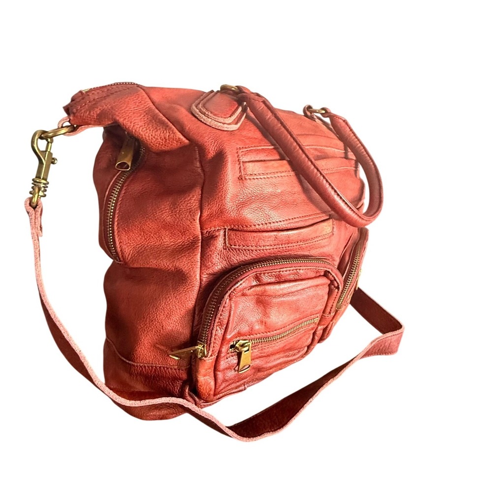 Liebeskind Berlin Anny Fire Red Leather Multi Pocket Satchel Crossbody Bag y2k - Picture 3 of 16